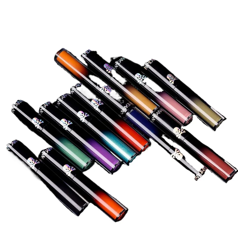 

Sexy Purple 12 Color Matte Lip Gloss Halloween Gothic Lip Glaze Pearl Green Liquid Lipstick Black Long Lasting Waterproof Makeup