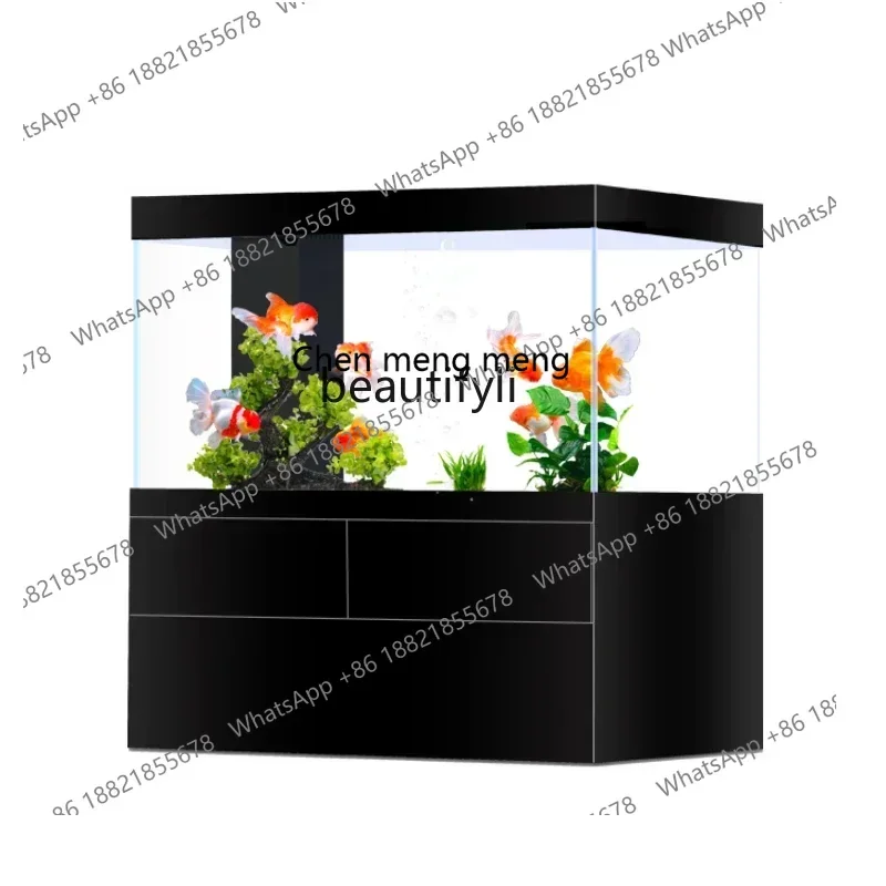 Desktop Fish Globe Small Living Room Home Bottom Filter Integrated Ultra-White Glass New Stream Cylinder Native Cylinder