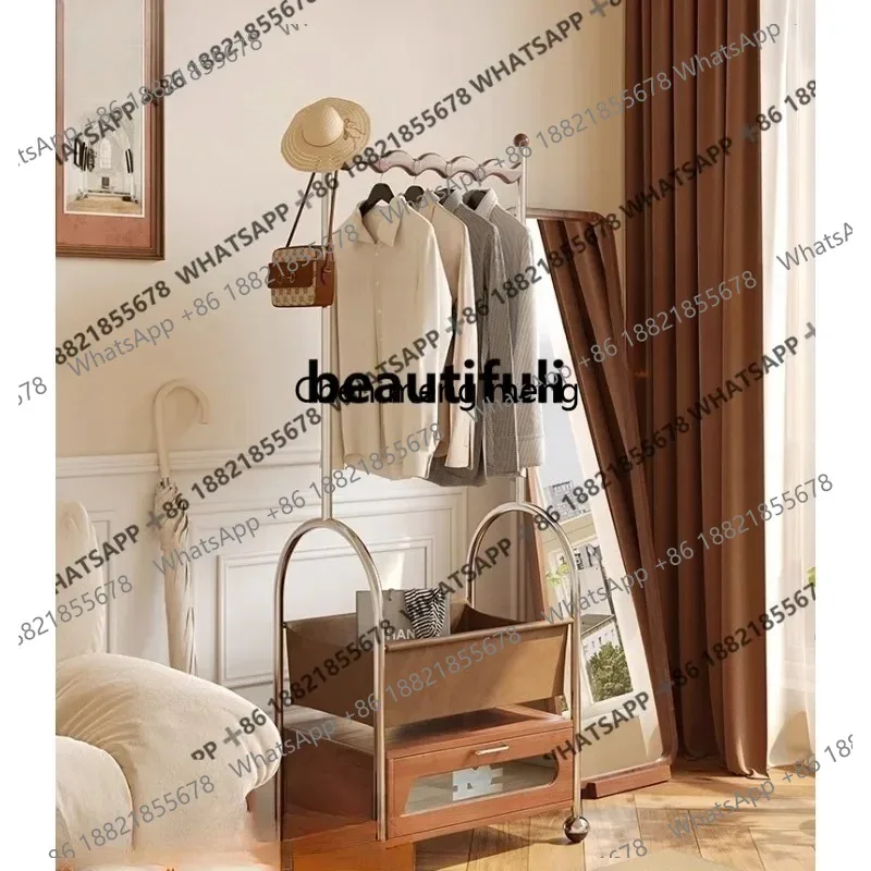 

Bedroom hanger floor-to-ceiling multi-functional rotating small apartment household solid wood, coat rack integrated