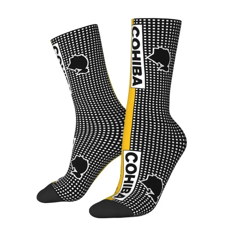 Y2K Cohiba Habana Cuba cigar Mens Crew unisex fashion 3D printed dress socks