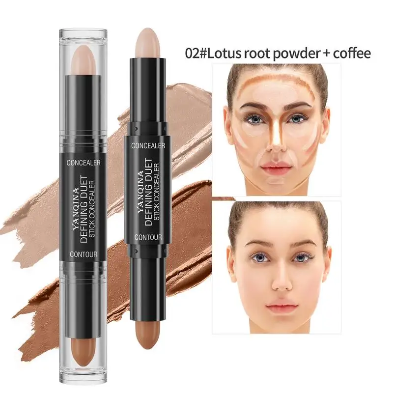 Corrector en barra de maquillaje, Corrector de ojeras de doble punta, Corrector de ojeras debajo de los ojos, resaltador en barra