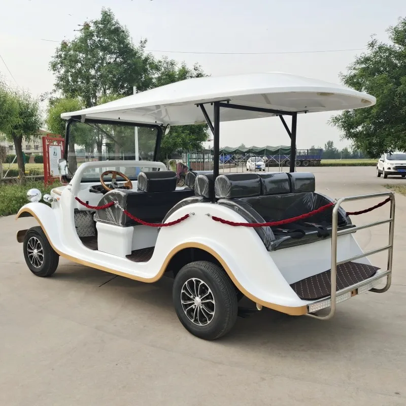 New High Quality 5/8/11/14 Passenger Retro Electric Vintage Car Adult Sightseeing Classic Golf Cart Made in China