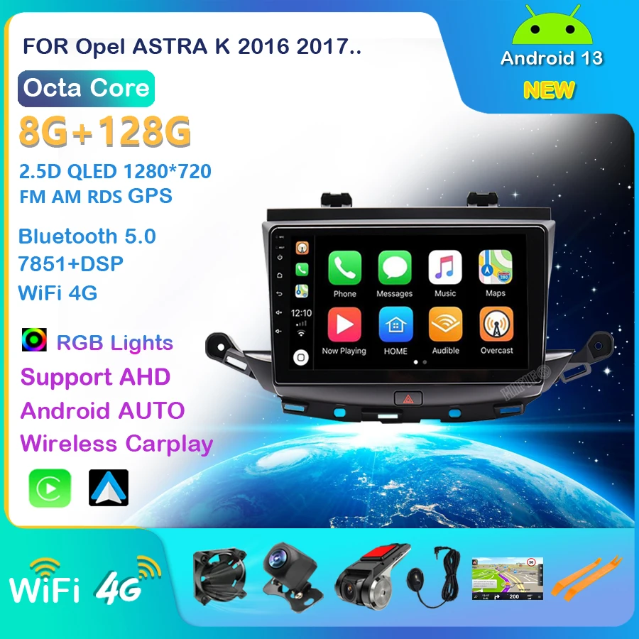 

Android 13 8G+128G RDS DSP IPS Car Media Car Multimedia Player Car Audio For Opel Astra K 2015 - 2019 Multimedia Video Player