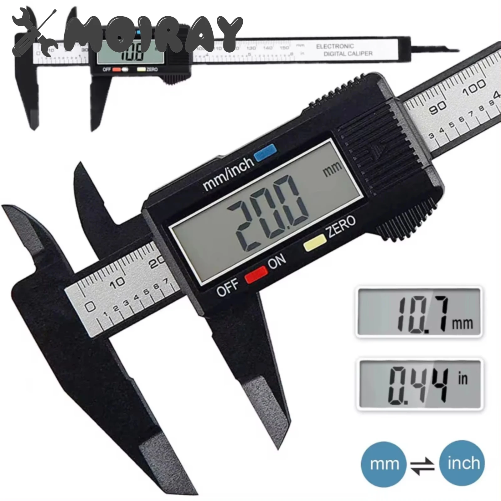 100 150mm Calibro a corsoio in plastica Display digitale Calibro Mini gioco di testo Calibro Studente Vernier Righello da 0 a 150mm Strumento di misurazione