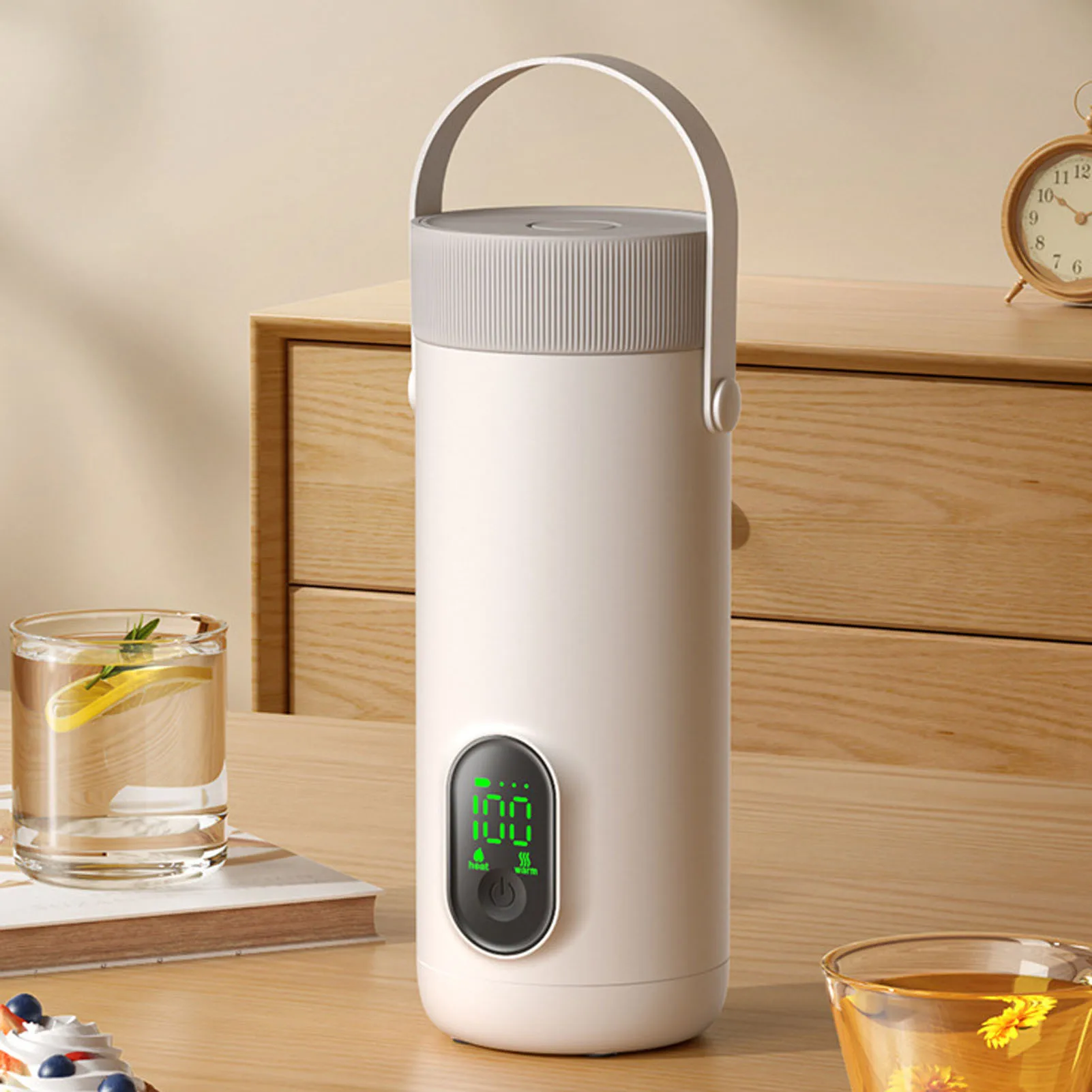 Travel Electric Kettle Portable Electric Kettle Heater Cup Efficient Anti Dry Burning Leakproof Shockproof 350ML for Camping