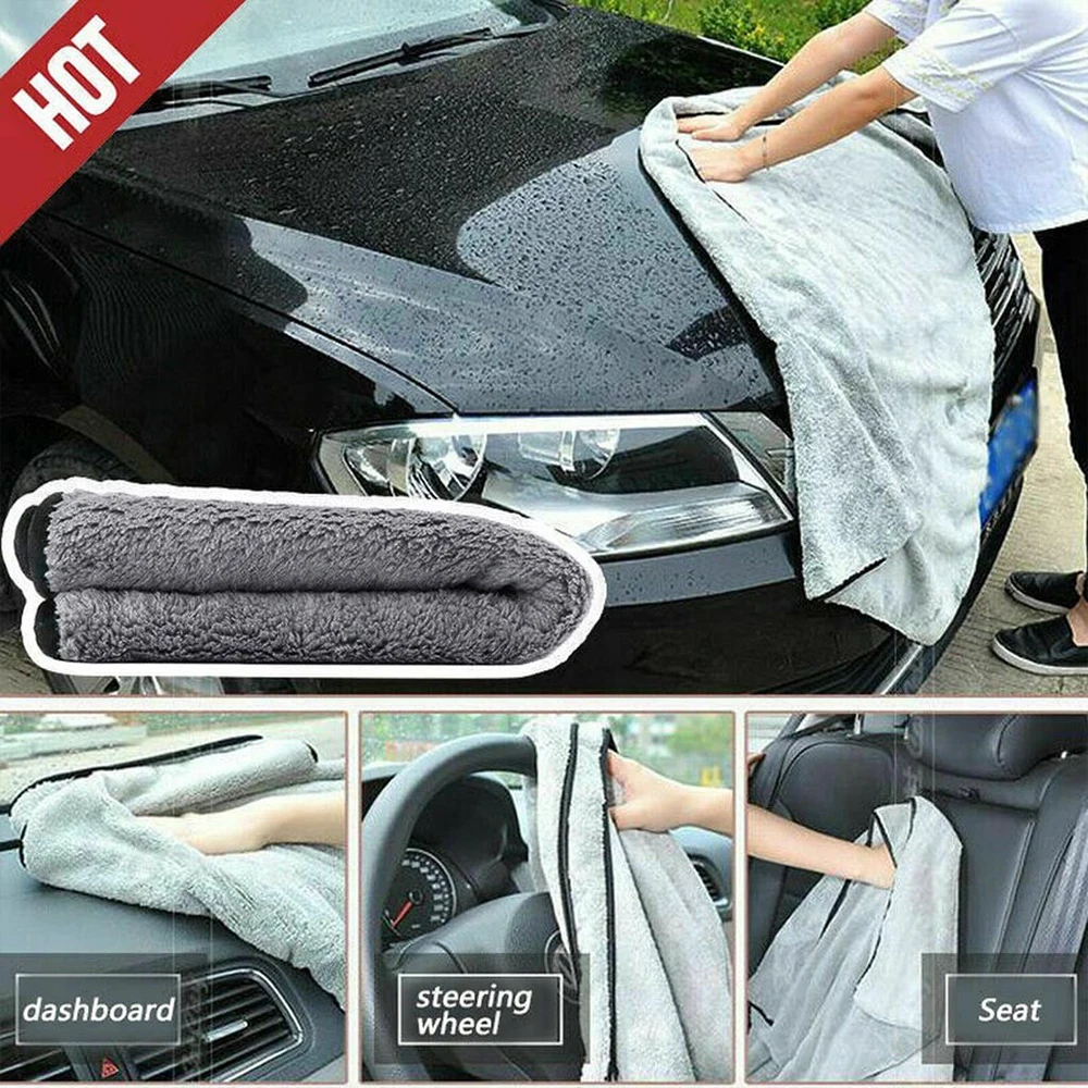 Microfiber Car Wash Towel 60X40cm Lint-Free Car Cleaning Towels Ultra-Soft Drying Cloth Car Detailing Washing Tools