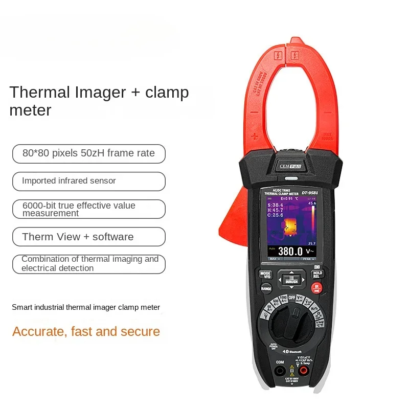 DT-9581 Intelligent Industrial Thermal Imager Clamp Meter True Effective Value AC/DC Current Meter Universal Clamp Meter