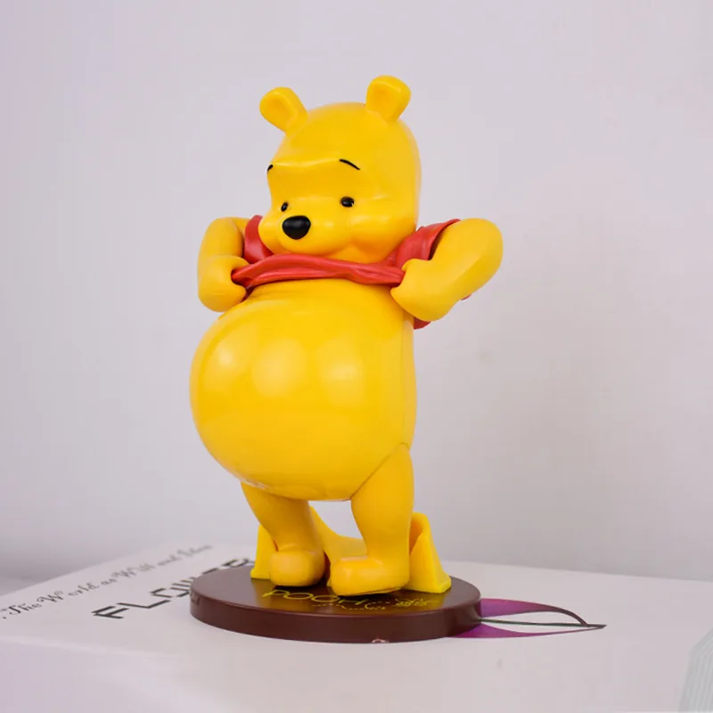 20cm Disney Lovely Winnie The Pooh Big Belly Bear Bea Action Figure PVC Collection Model Home Decor Kids Gift Hobby Toy Ornament