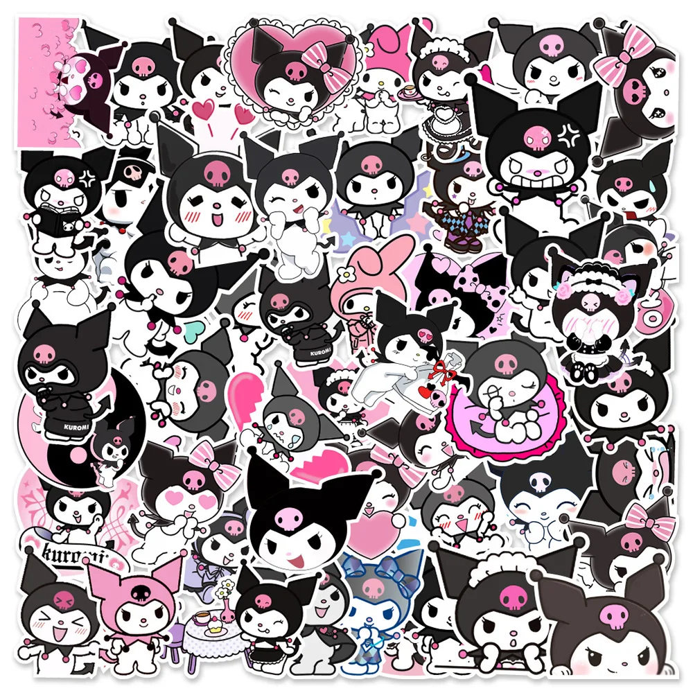 50pcs Kawaii Anime Kuromi Cartoon Kawaii Graffiti Stickers Suitcase Laptop Motorcycle Scooter Waterproof Toy Decals Sticker