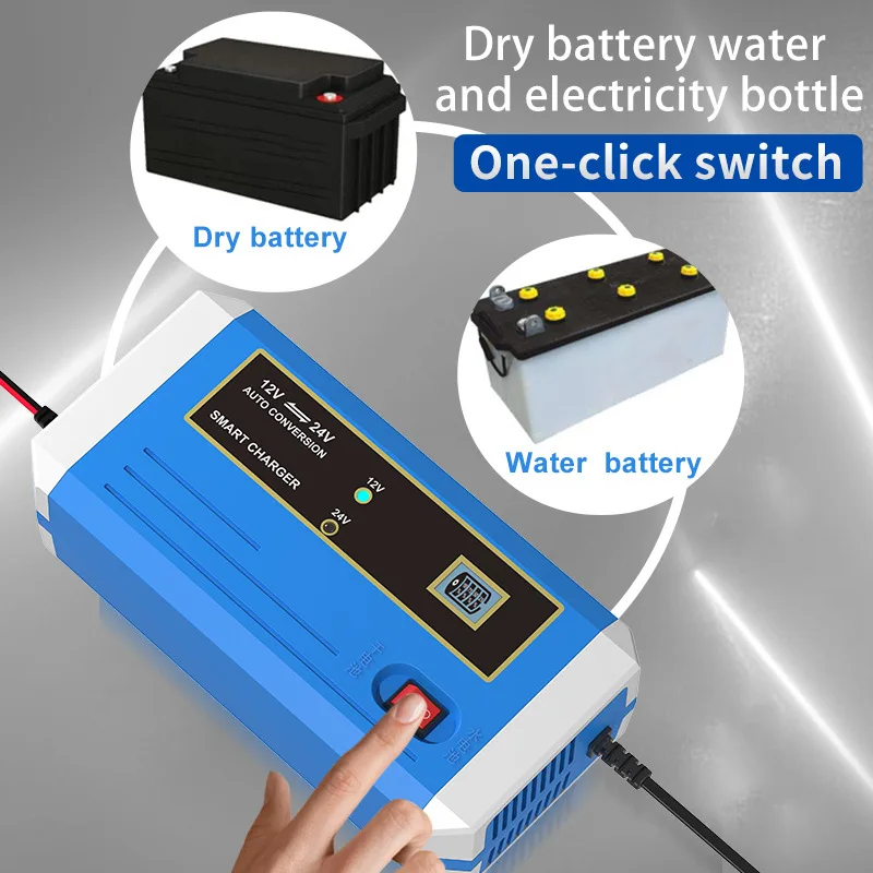 12V24V10A Car and Motorcycle Battery Charger Lead Acid Battery Charger Intelligent Fast Charging