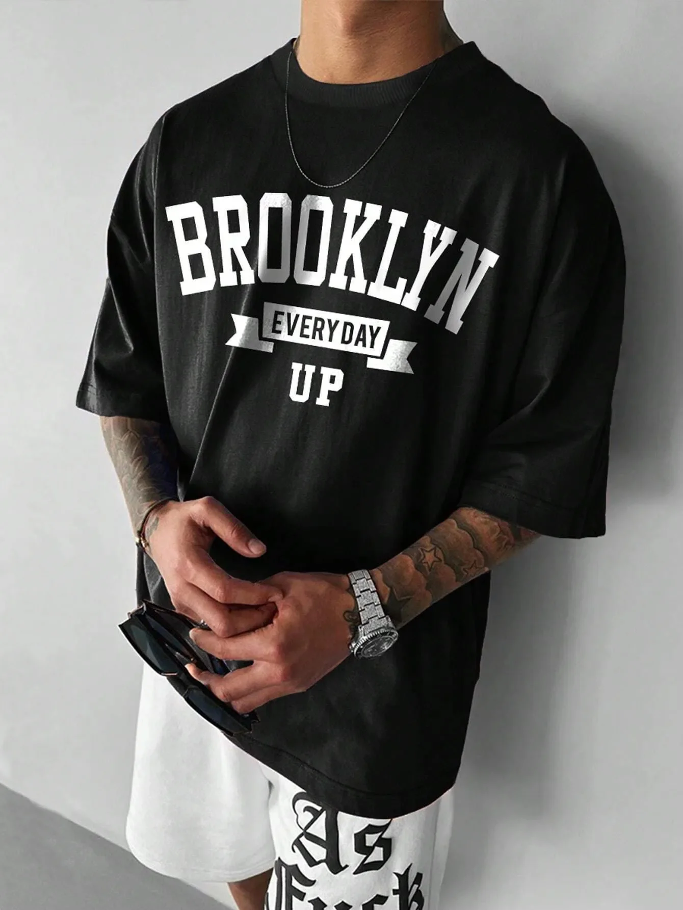 

Summer Men Cotton T-Shirt Brooklyn Printing Tops Tees Male Fashion Letter Camiseta Short Sleeve Clothing Harajuku Streetwear