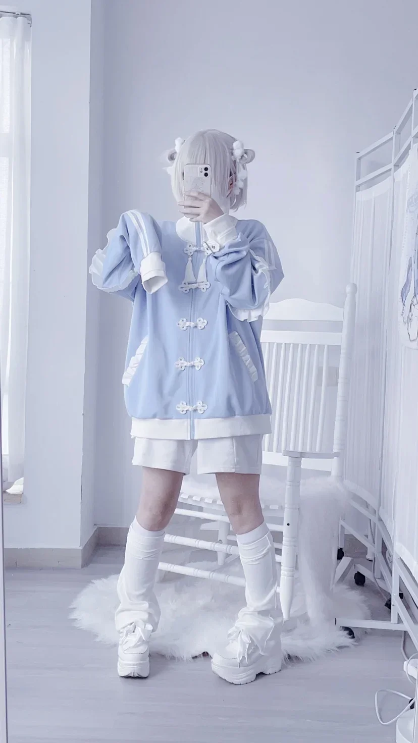 

Japanese Style Loose Coats for Lady Buckle Sportswear Jacket New 2023 Spring Autumn Casual Jacket Fashion Women's Coats