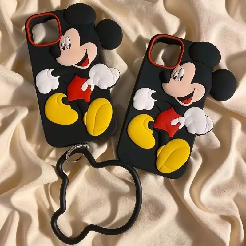 

Disney Kawaii Anime Mickey Mouse Silicone Apple Phone Case Cute Cartoon Applicable To Iphone15Promax/14/13/12/11 Toys for Kids