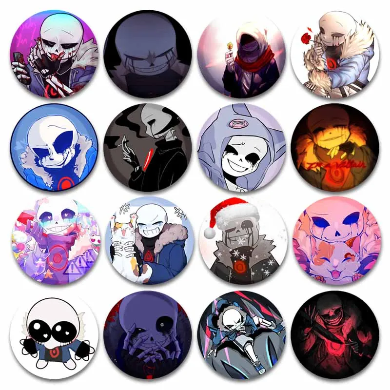 Cartoon Game Figure Killer Sans Pins Creative Cute Anime Badge Accessories for Backpack Around Brooches Fans Collectible Gifts