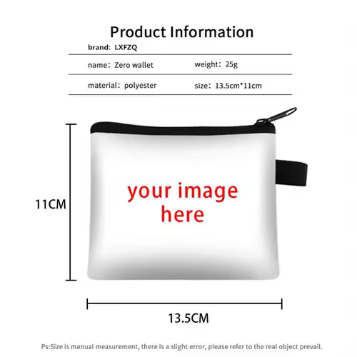 DIY Customize Your Image /Logo / Name Coin Purse Ladies Card Bag Boys Girls Wallet Portable Headset Mini Lipstick Bags Money Bag - Image 2