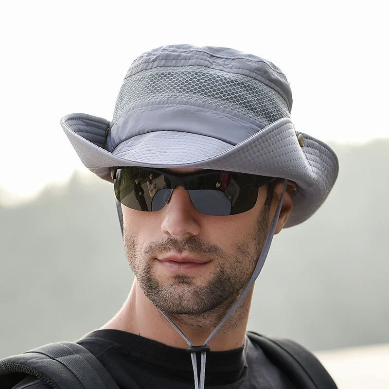 

New Summer Big Eaves Breathable Sunshade Fisherman Hat Men's Sunscreen Sun Hat Outdoor leisure hiking Fishing Hat