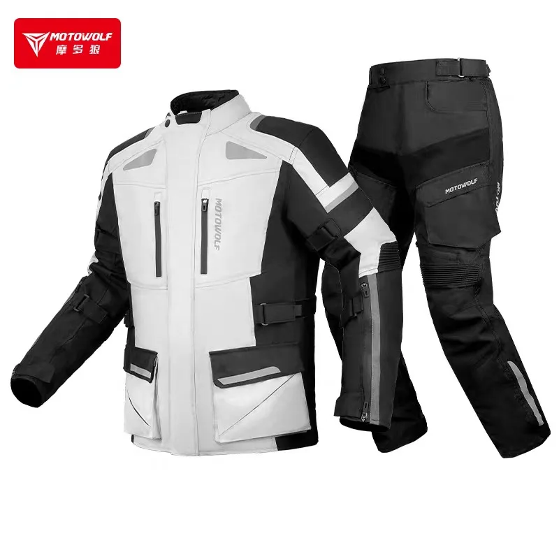 

MOTOWOLF Four Seasons Warm and Fall Resistant Rider Motorcycle Jacket Breathable and Waterproof Long-distance Motorcycle Set