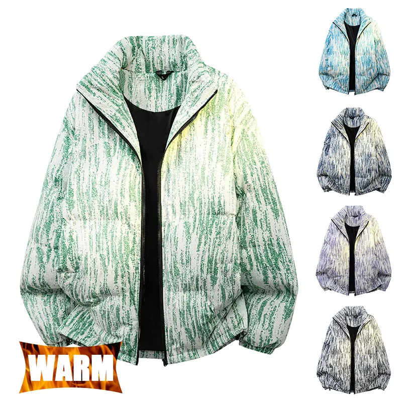 Winter Padded Jacket Male Outdoor Camouflage Windproof Stand Collar Sports Casual Jacket Thickened Warm Women Trendy Loose Coats