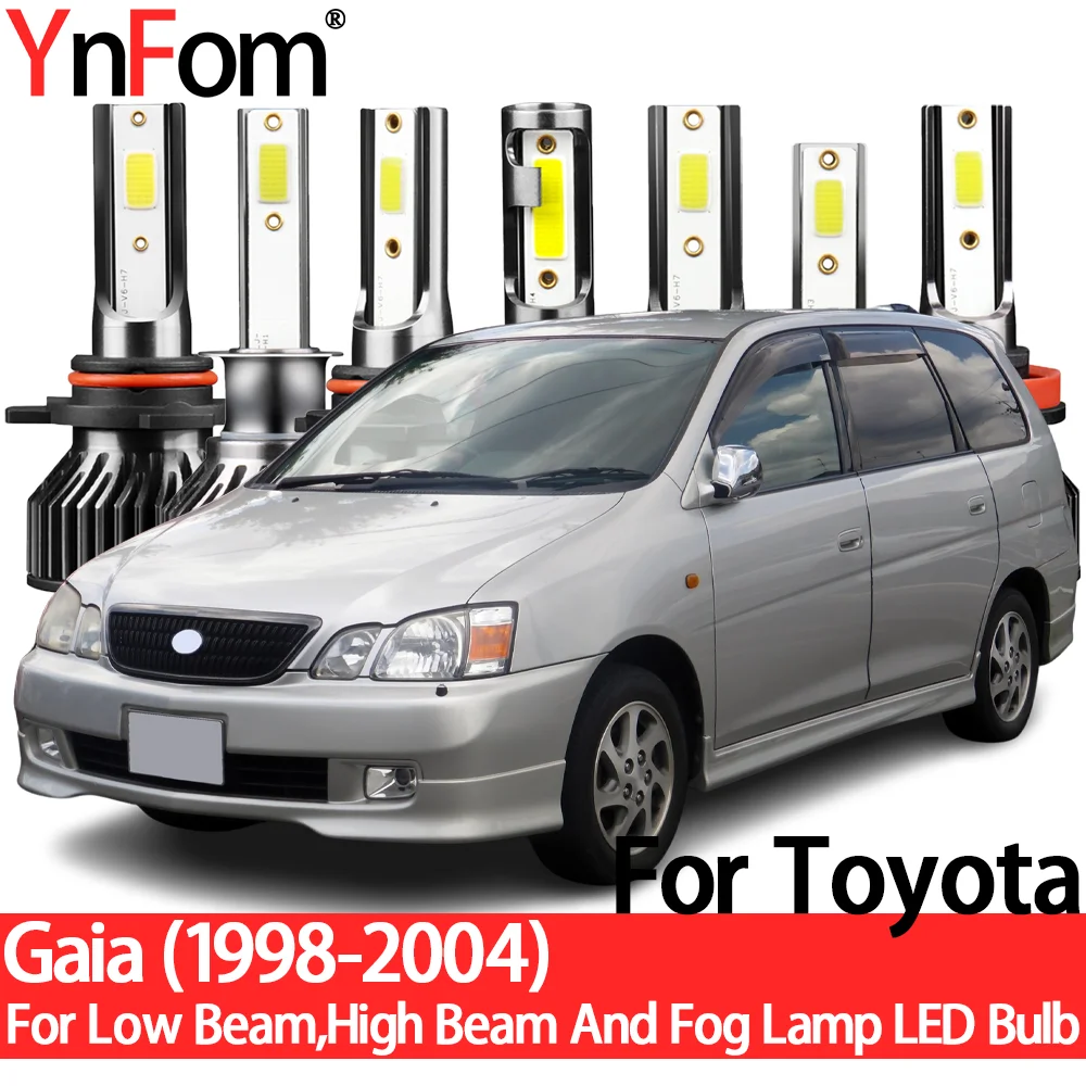 

YnFom для Toyota Gaia M10M15 1998-2004, специальный LED набор ламп для передних фар ближнего света, дальнего света, противотуманных фар, автомобильные аксессуары