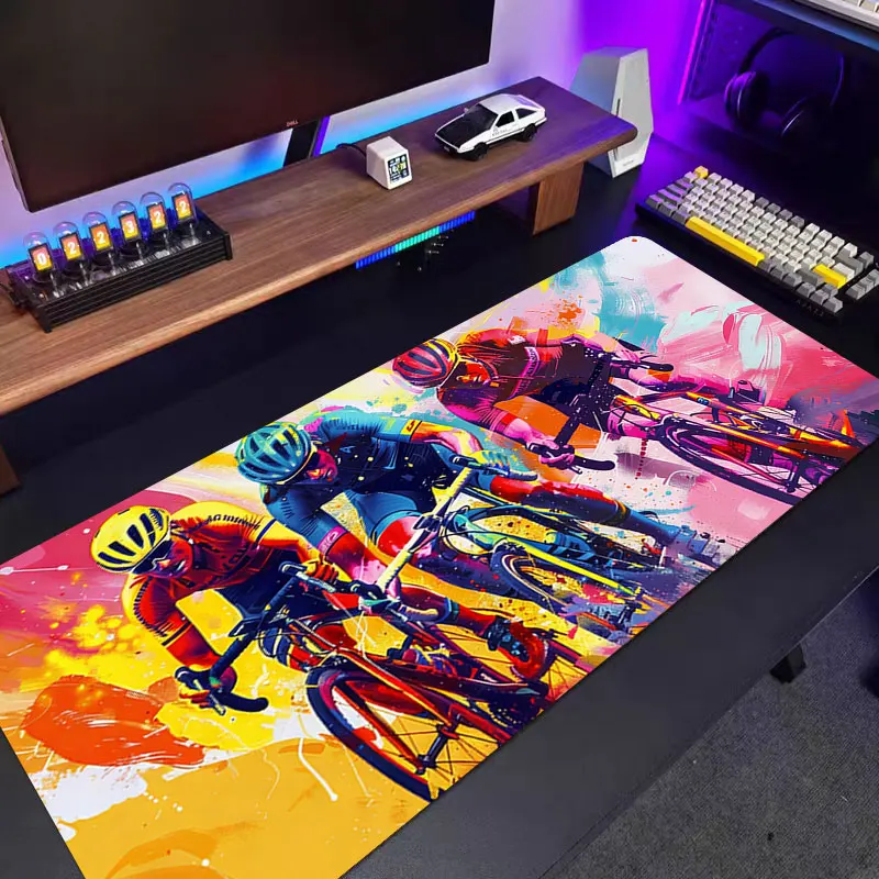 

Riding Sports Theme Mouse Pad Non-slip Rubber Base XXL Abstract Anime Color Desk Mat Washable Pads for Game & Office Room Decor
