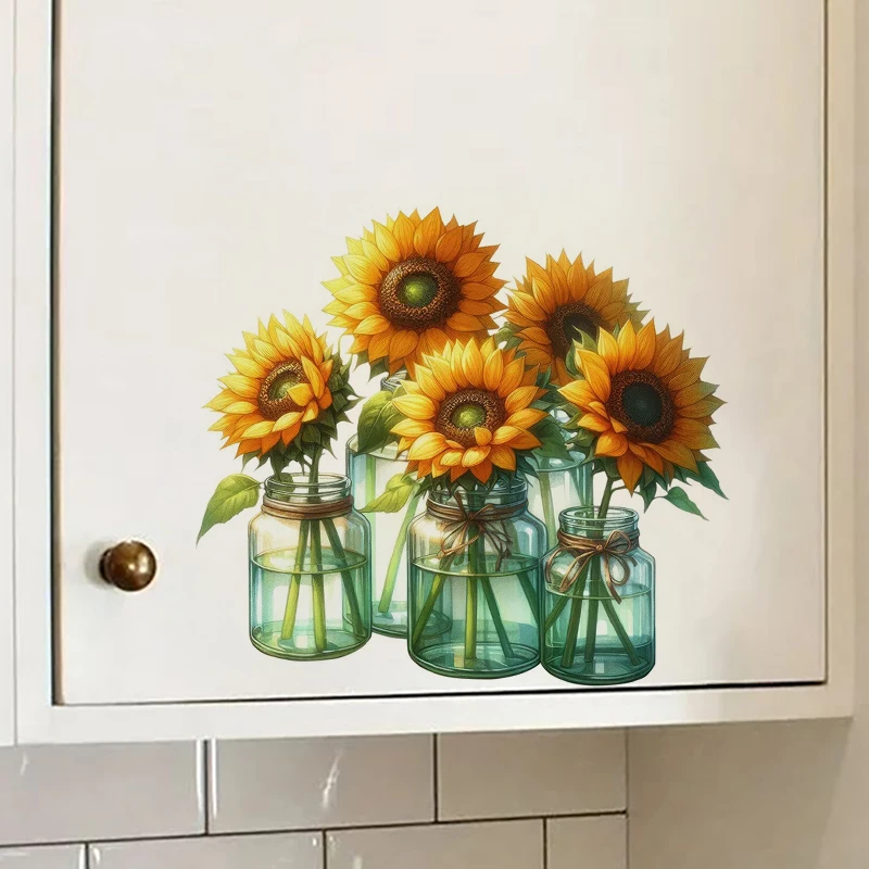 

Pretty Sunflower Wall Stickers, Toilet Stickers, Bright Bathroom for Home Decoration, Vinyl Animal Decals, Art Wallpaper, Poster