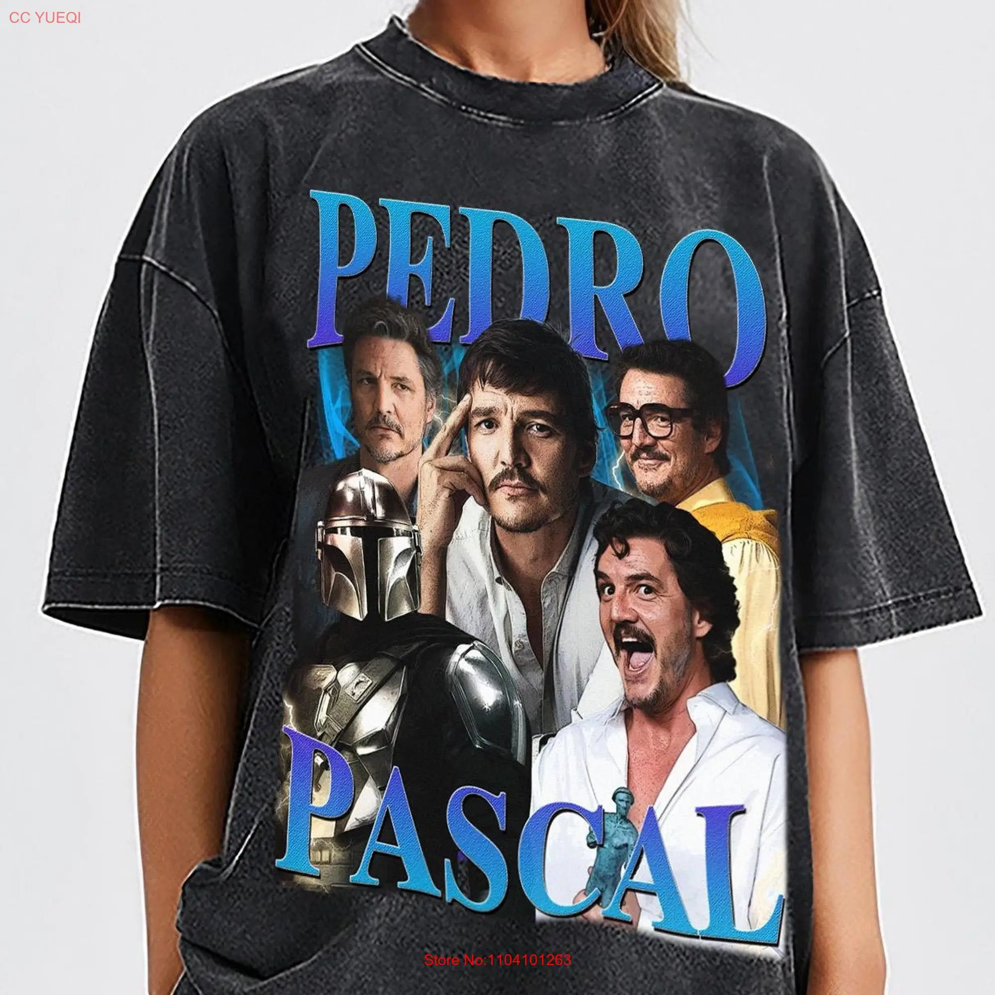 Pedro Pascal Vintage T Shirt For Women and Man Bootleg Retro 90's Fans Washed long or short sleeves