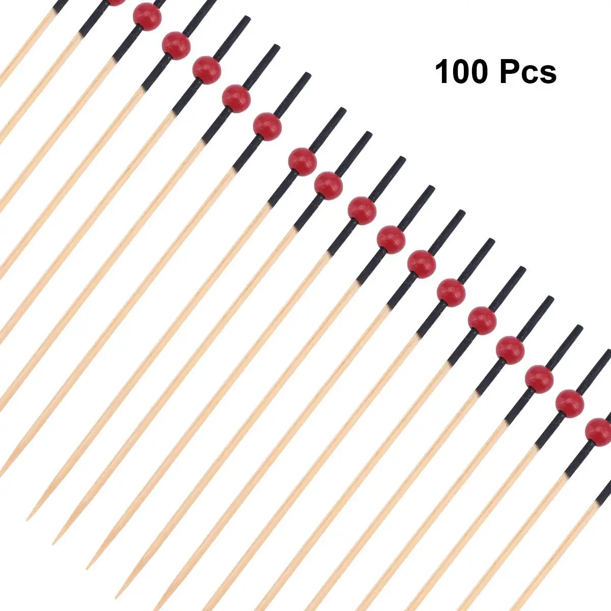 

100 Pcs Toothpick For Fruit Picks Red Bead Picks Sandwiches Decorative Toothpicks Bar KTV Party Supplies