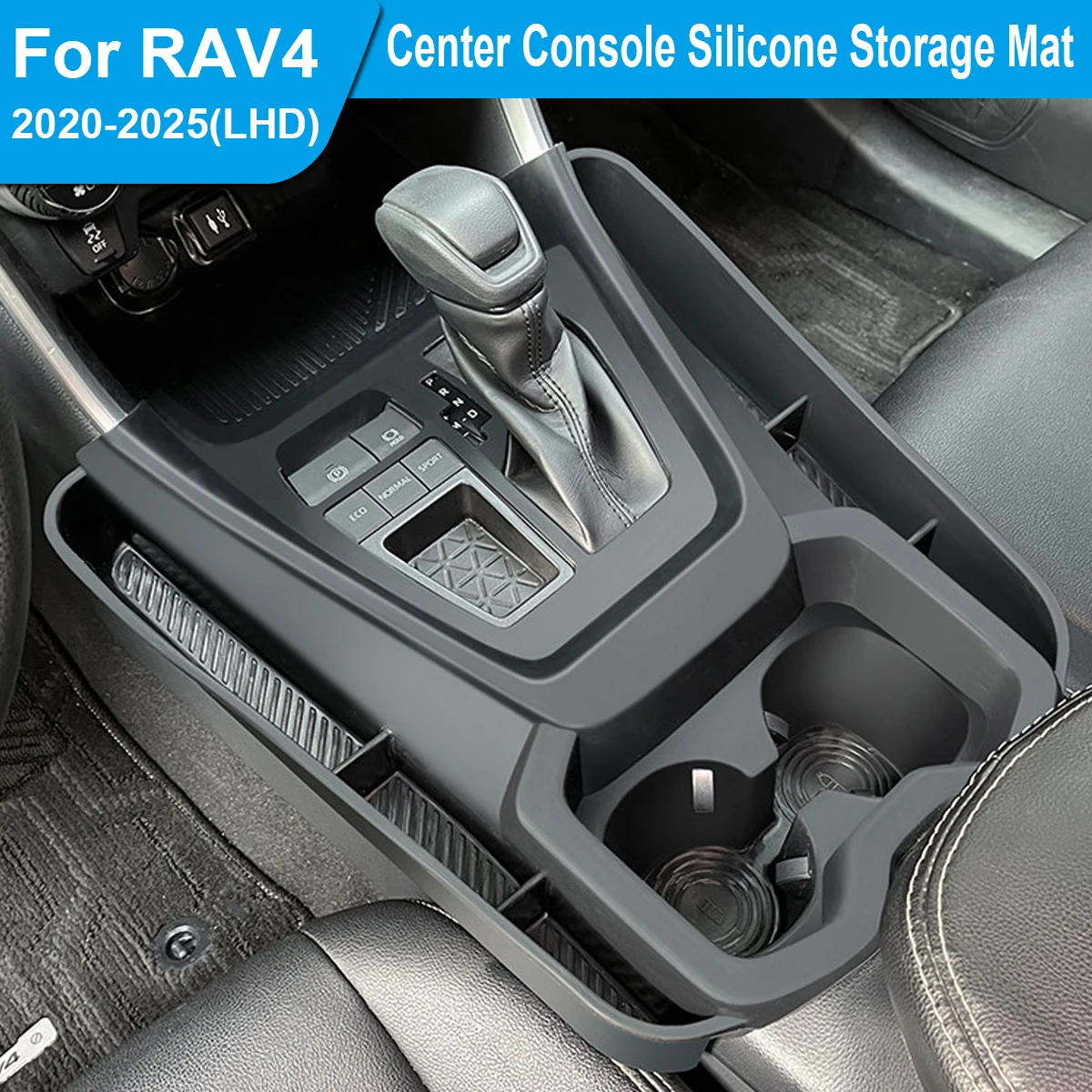 

For Toyota RAV4, center console silicone storage mat-LHD, dashboard storage accessories, interior modification parts