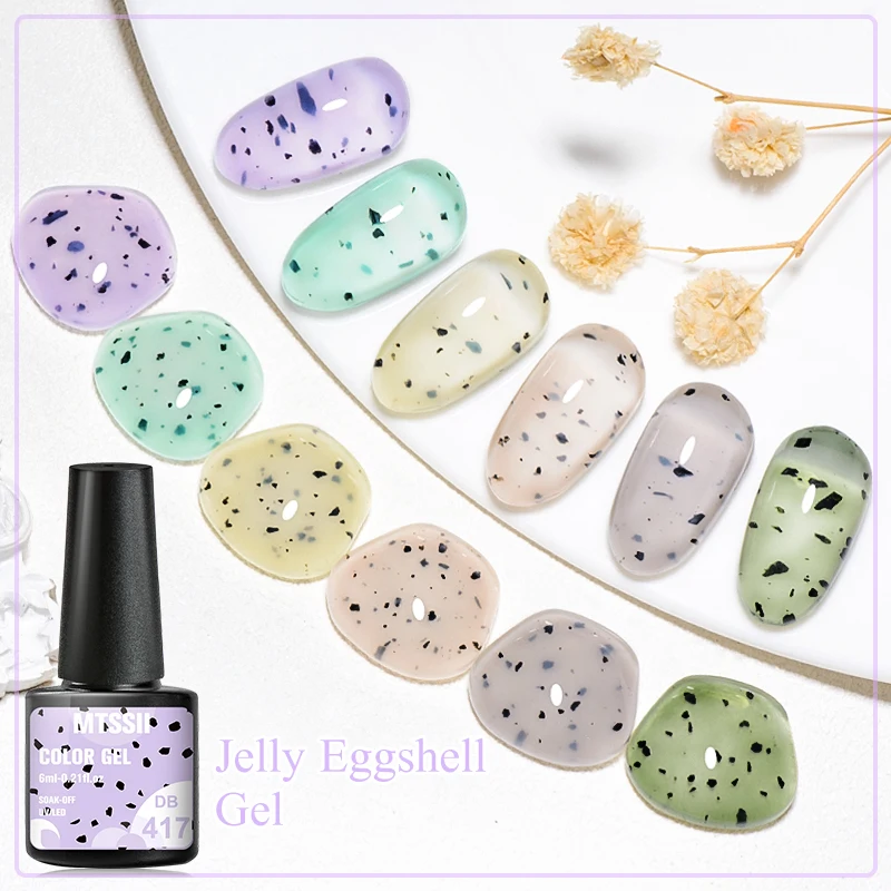 Mtssii Jelly Eggshell Gel Nail Polish Macaron Color Semi Permanent Varnishes Cheese Yogurt Gel Soak Off UV Gel Nail Art Manicure