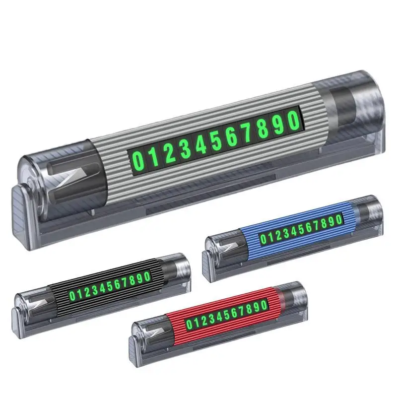 3 In 1 Temporary Car Parking Number Plate Safety Hammer Seat Belt Cutter Luminous Auto Phone Number Card Auto Window Breaker