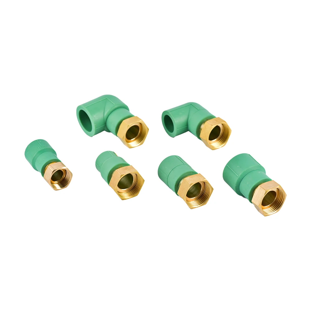 3/4 1 inch Brass Female To DN20/DN25/DN32 PPR Union Ppr Water Pipe Fittings Solar Water Hot Melt 90 ° Elbow