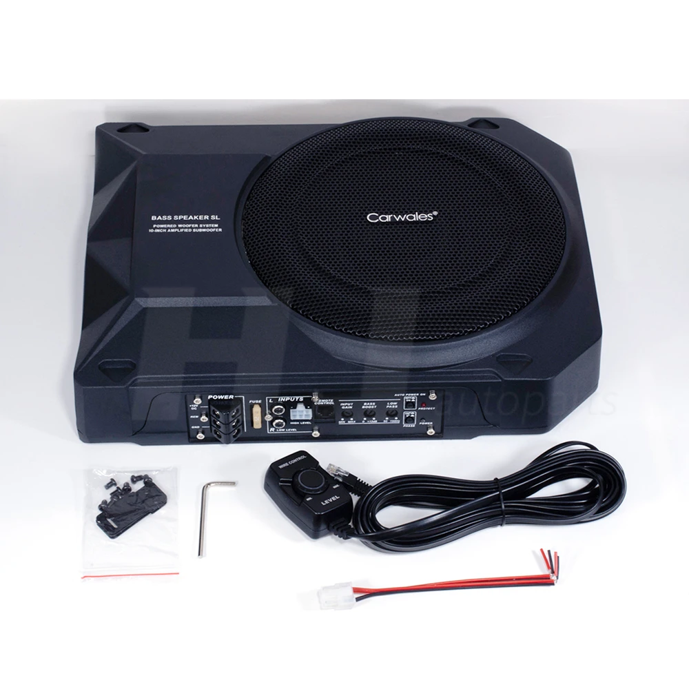 1pcs 10 Inch Car Bass Audio Speakers Active Sub Woofer Under Seat Woofer Power Amplifier 1200w 50hz-150hz low range With Control