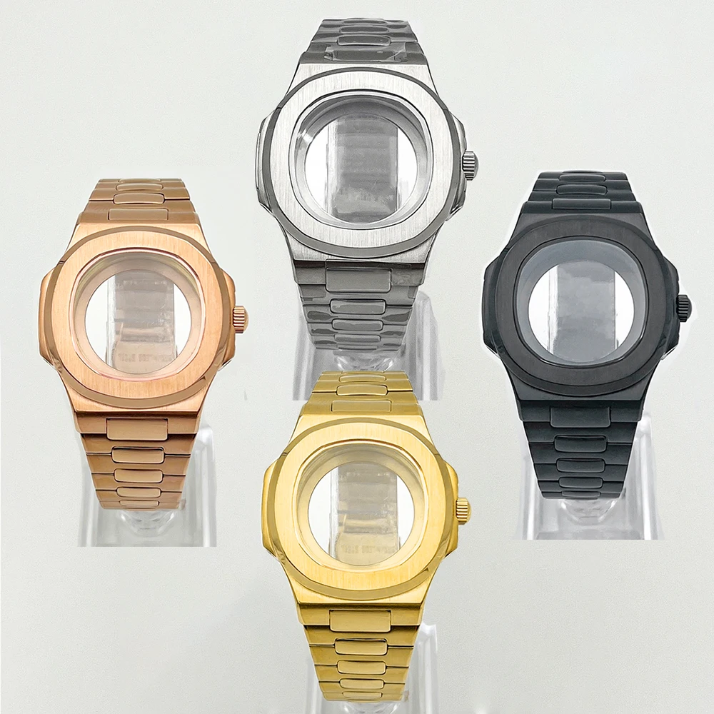 

41mm NH35 Watch Case Strap Fit For seiko NH35 NH70 NH72 PP nautilus Sapphire crystal 904L stainless steel case Fit 30.5mm Dial