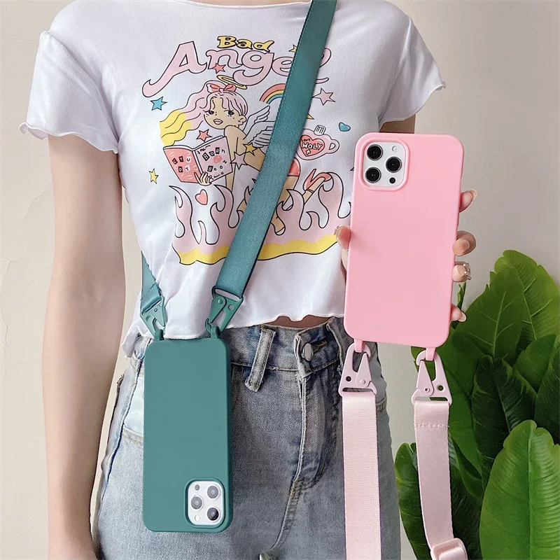 Crossbody Lanyard Case For Samsung Galaxy A15 A25 A35 A55 A52 A23 A13 A53 A54 A14 A24 A34 A33 A32 A12 A72 A51 Soft Cover