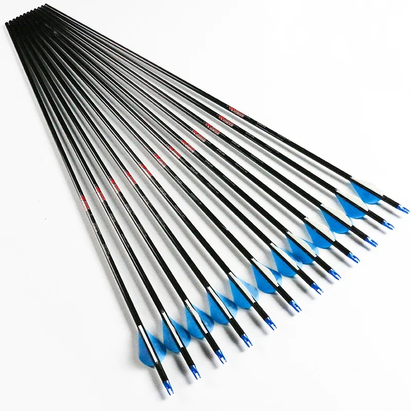 

Linkboy Archery Pure Carbon Arrows ID6.2MM SP250 300 340 400 500 600 700 800 80GR Arrow Point Bow and Hunting Shooting 12pcs