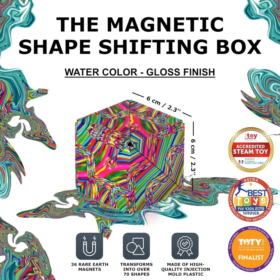 SHASHIBO forme boîte de changement de vitesse jouet Fidget gagnant avec 36 aimants de terres rares transformez dans plus de 70 formes jouet sensoriel cadeau pour