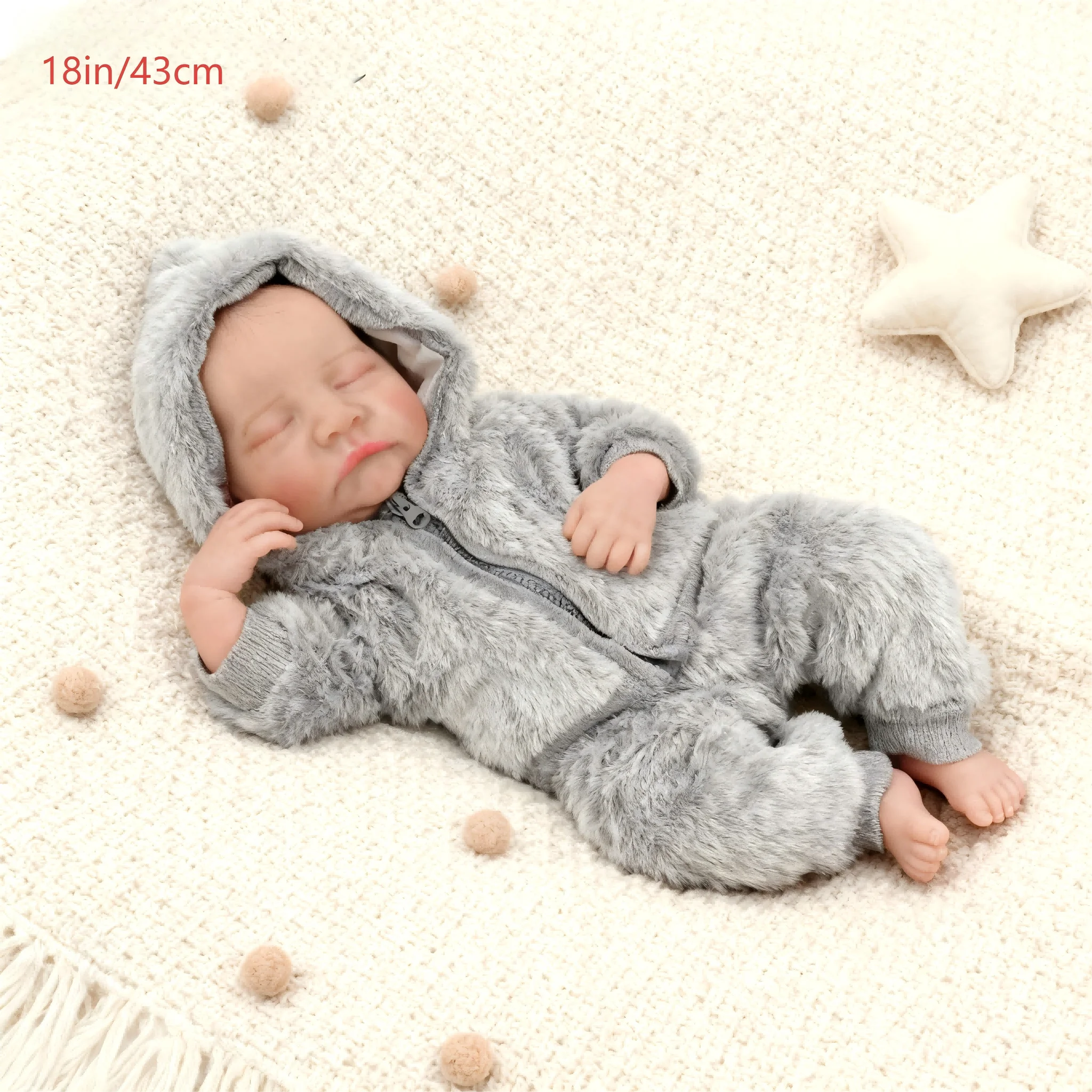 Lifelike Reborn Baby Dolls  - 18-Inch Real Baby Feeling Realistic-Newborn Baby Doll Full Body Vinyl Real Life Baby Dolls