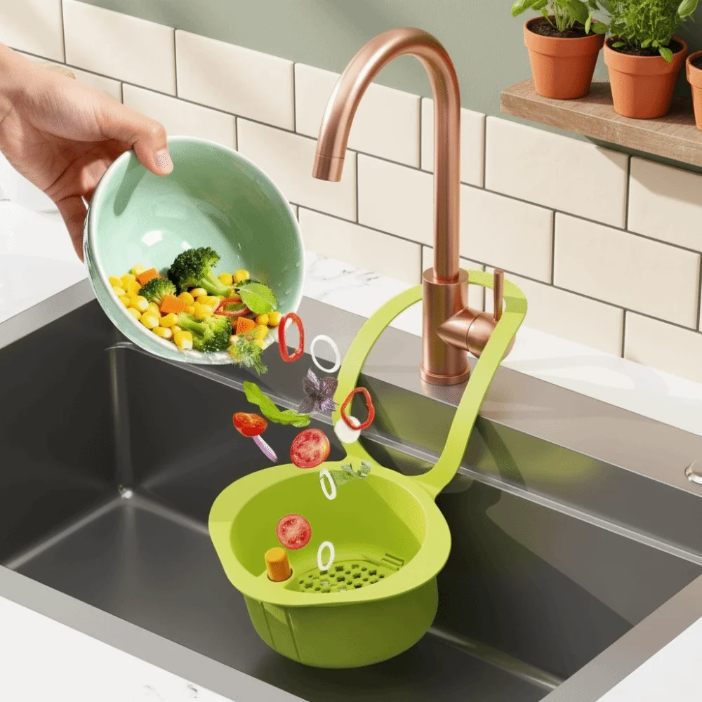 

4 шт., подвесная сливная корзина для раковины, открывающаяся нижняя крышка, быстро слив, пищевой брухт, фильтрующая стойка, многофункциональная съемная