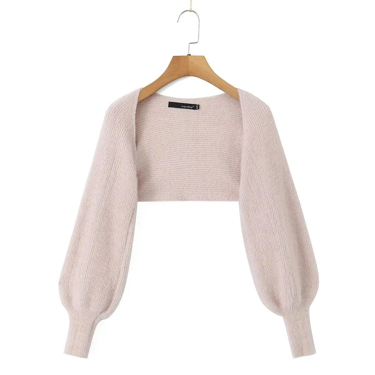 Women 2pcs Not Your Rose Soft EFFY BOLERO Set Beige Black Pink Ribbon Tube Top Cardigan