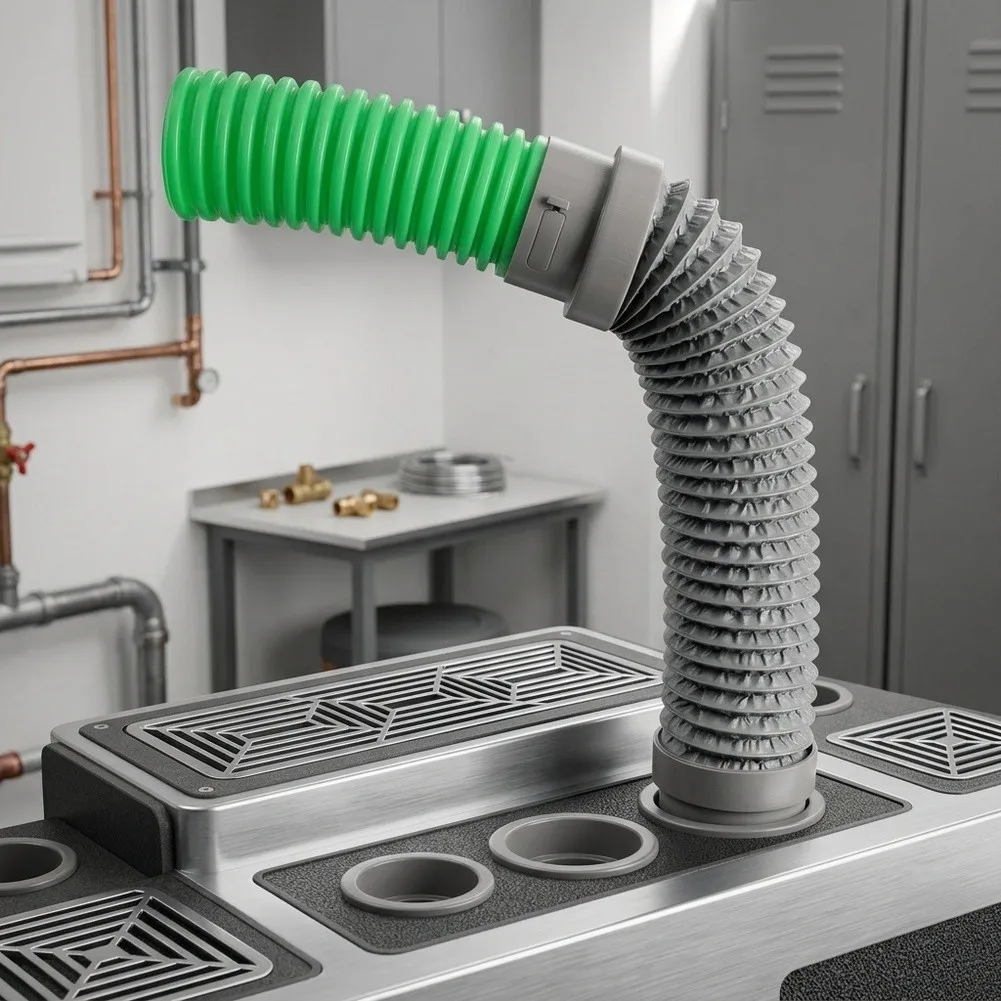 For Exhaust Hose for Portable AC Units - 5.1 Outer Diameter - Expandable 15 to 80 Inches - Steel Ring Reinforced