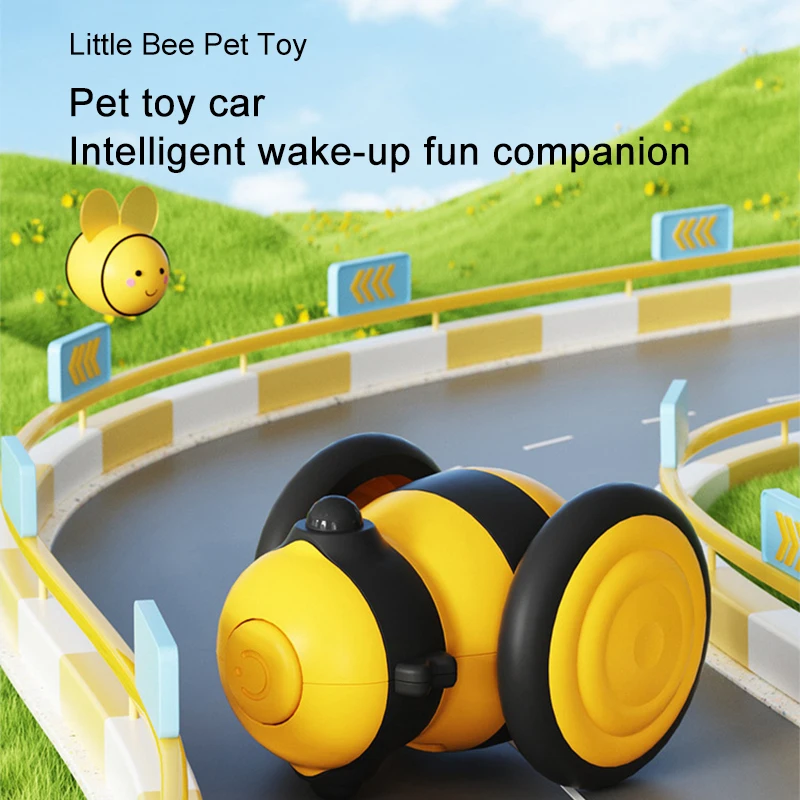 Little Bee Cat Toys Electric Usb Automatic Play With Cat Interactive Toy Smart Flexible Cute Cats Dogs Pet Products Pet Toy Car