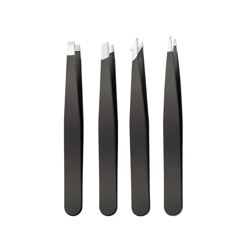 2/4-teiliges Pinzetten-Set aus Edelstahl mit Präzisionsspitzen, rutschfestem Griff, perfekt für die Augenbrauenformung und die Entfernung von Gesichtshaaren – Detail 7