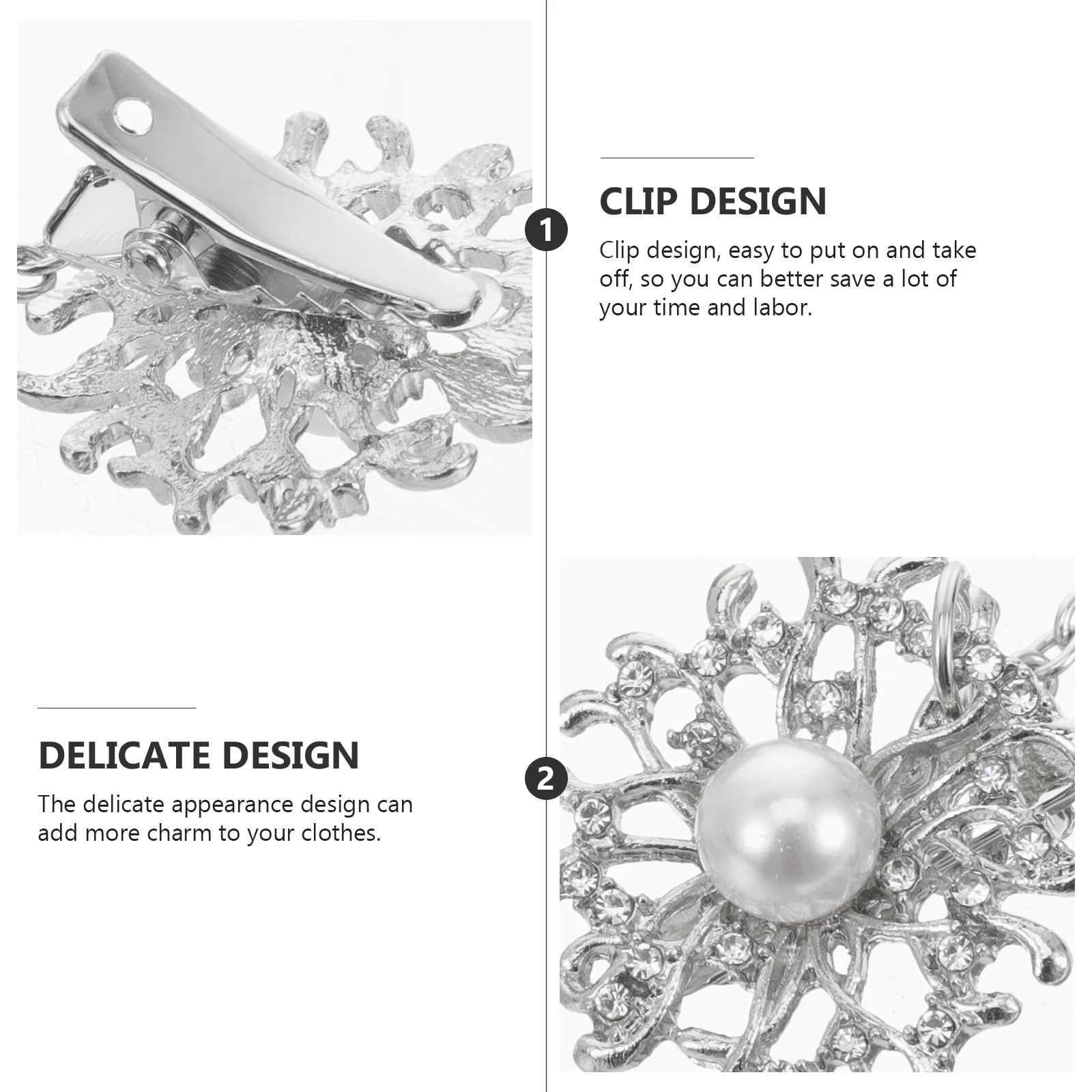 

Alloy Pearl Sweater Clip Silver Vintage Style Cardigan Link Buckle Collar Clip Sweaters Connection Brooch Women Sweater Clips