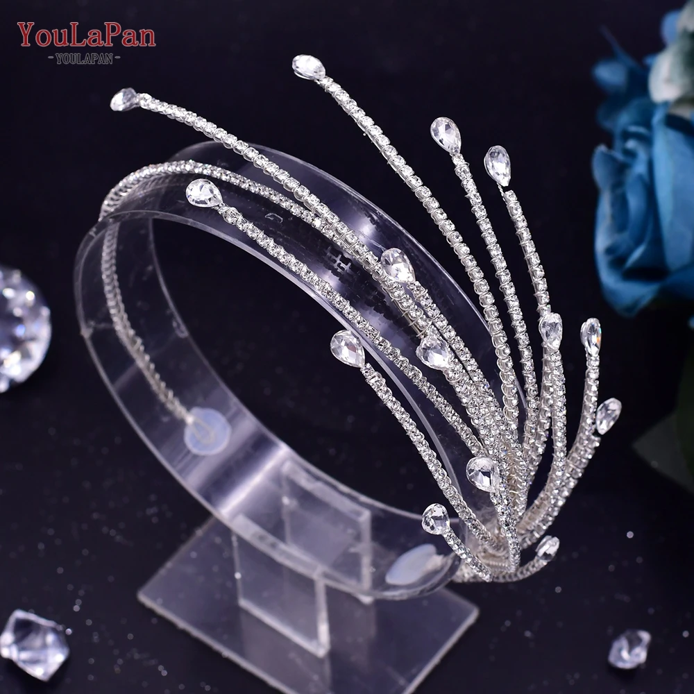 

YouLaPan HP494 Bridal Headpiece Wedding Hair Accessories Crystal Branch Woman Headband Pageant Tiara Bride Headdress Hair Jewels