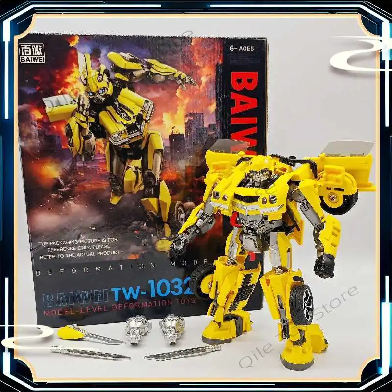 Op voorraad Baiwei TW-1032 Transformation 7 Yellow Bee Super Warrior Model Auto Man Action Figure Collection Gift