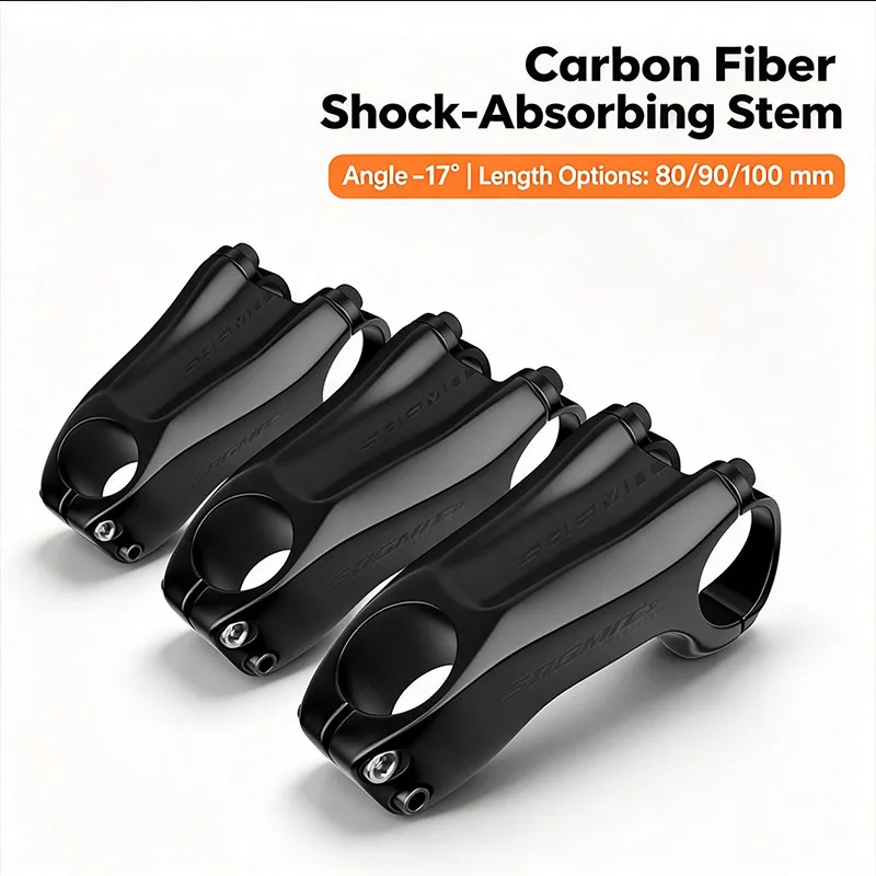 Lightweight Carbon Fiber Bike Stem -17 Degree MTB Road Bicycle Handlebar Stem Replacement 80 90 100mm