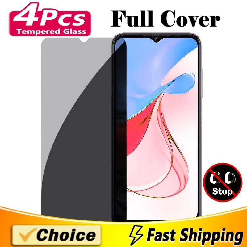 4Pieces Anti Spy Tempered Glass For Zte Blade X1(5G)10Prime 11Prime 20Smart 20Pro Axon 40Se Film Cover Anti-Scratch Anti-Shatter