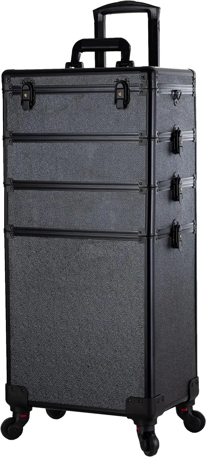 

#For Rolling Makeup Train Case, Large Capacity Cosmetic Trolley, Travel Case with Key, 4 in 1^