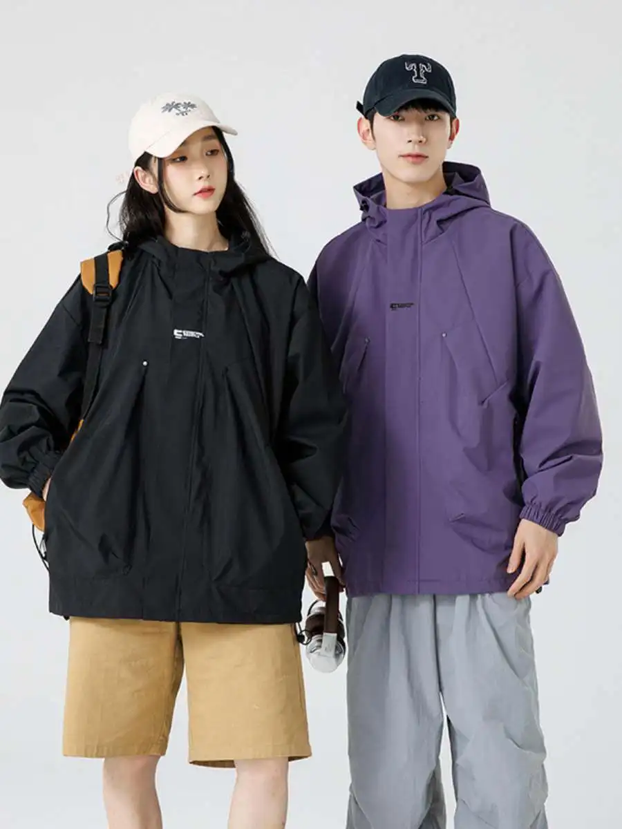 

Высококачественная повседневная куртка для пар, весенне-осенняя уличная рабочая одежда, стильная простая ветровка для мужчин и женщин