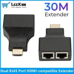 30M HDMI Extender Dual RJ45 HDMI-compatible Extender 1080P Network Extender by CAT5e CAT6 LAN Extensor for PS3 TV Box PC Laptop
